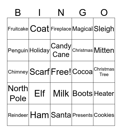 Christmas Bingo Card