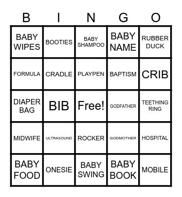 BABY BINGO Card