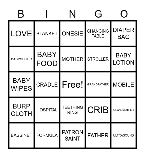 BABY BINGO Card