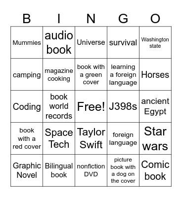 Ridgefield Community Library BINGO Card