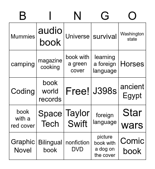 Ridgefield Community Library BINGO Card