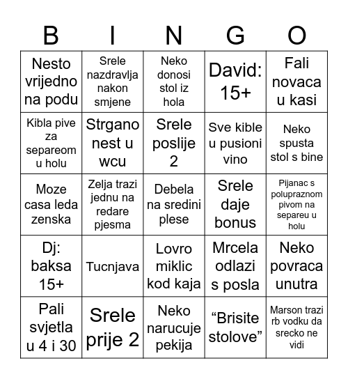 Bingo 30.5. Bingo Card