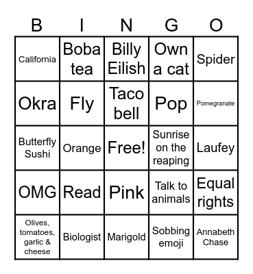 Nitsa's Grad Bingo Card
