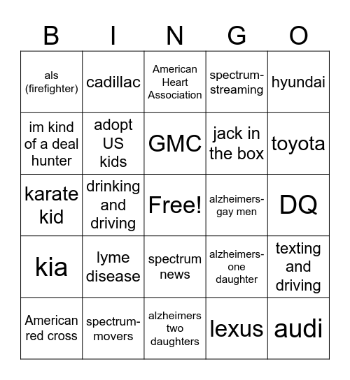 DODGER ADS Bingo Card