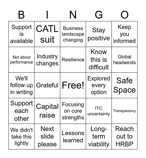 WE'RE HAVING A FIRE sale Bingo Card