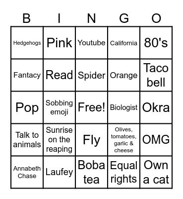 Nitsa's Grad Bingo Card