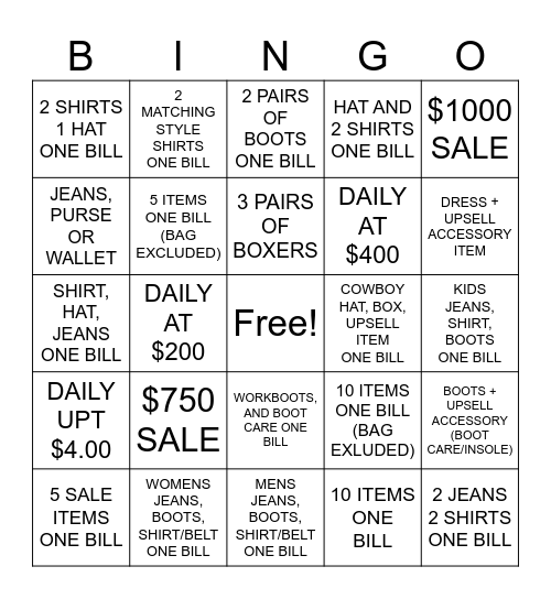 LAMMLES Bingo Card