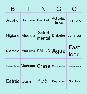 BINGO DE LA SALUD Bingo Card