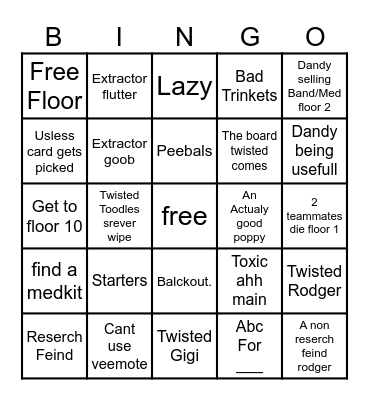 Dandys world bingo Card