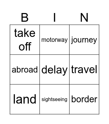 Travel around the world! Bingo Card