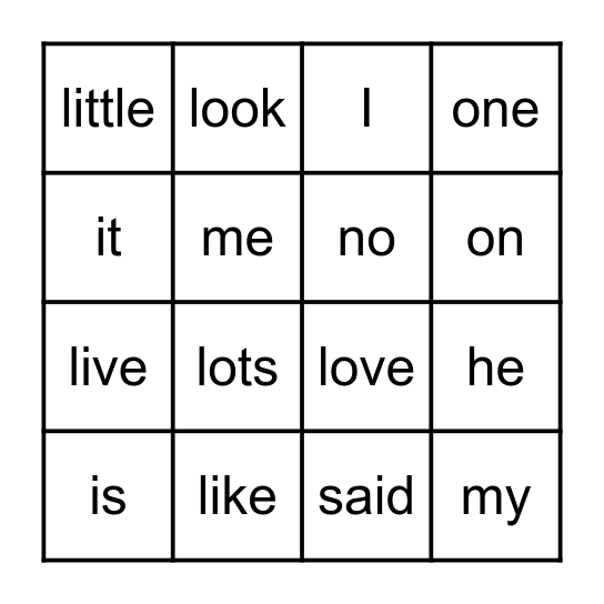 1G Bingo Card B Bingo Card