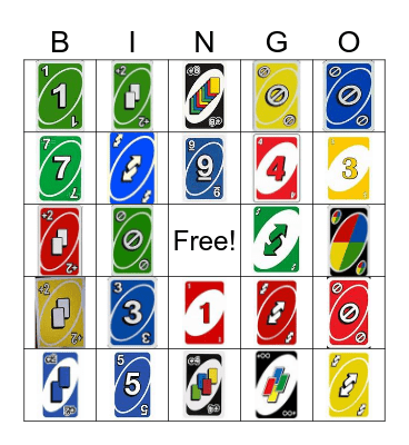 Uno Bingo Card