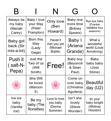 Ipsens babyshower🌸 Bingo Card