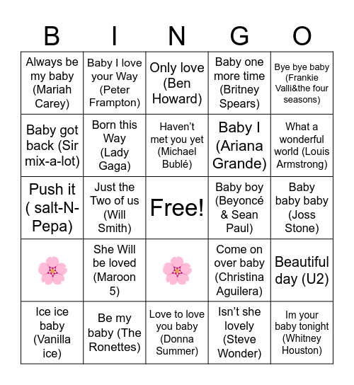 Ipsens babyshower🌸 Bingo Card