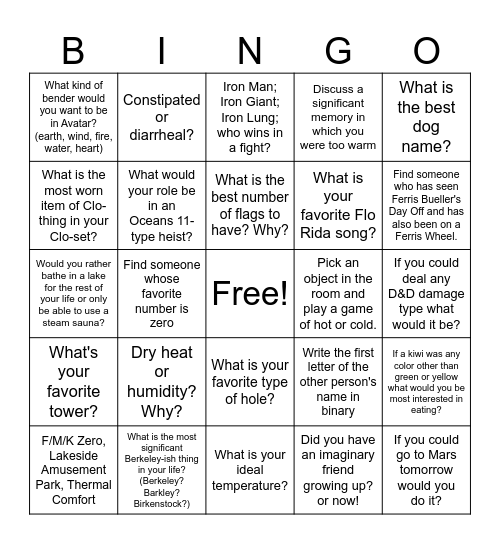 May Bingo Card