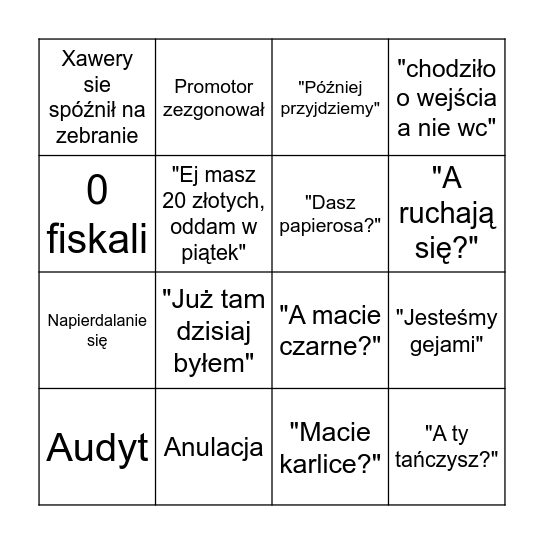 Praca w arenie bingo Card