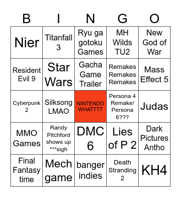 Summer Games Fest 2025 Bingo Card