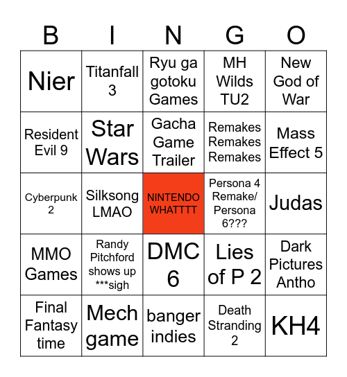 Summer Games Fest 2025 Bingo Card