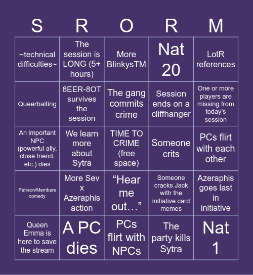 Eberron: City of Towers - Episode 39 Bingo Card