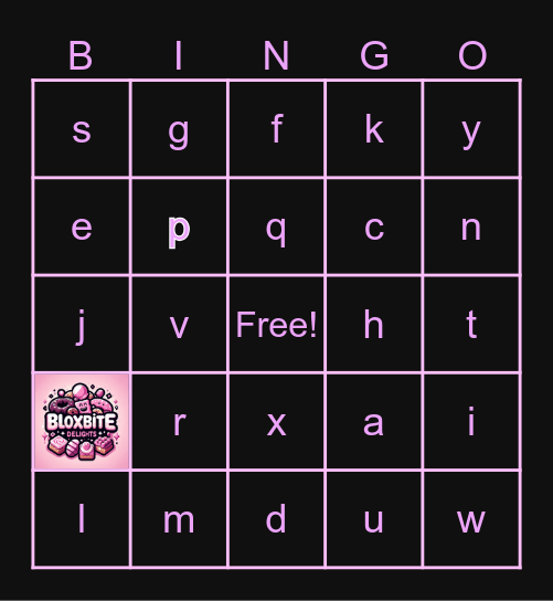 Bloxbite Delights Bingo Card