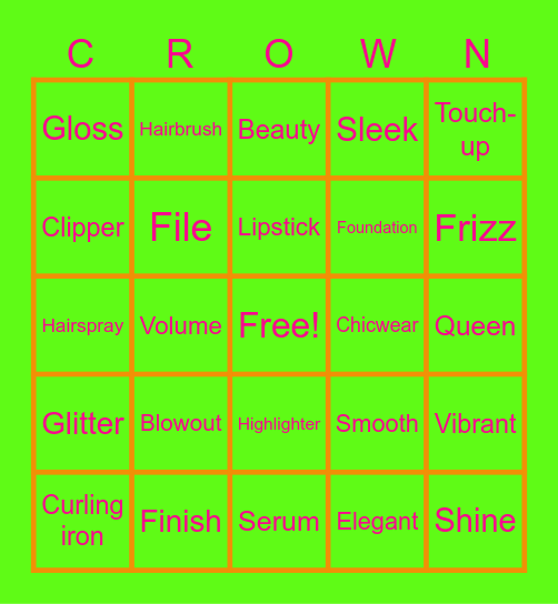 Crown Bingo Card
