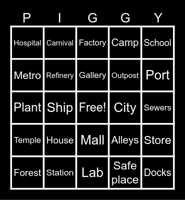 Piggy Bingo Card