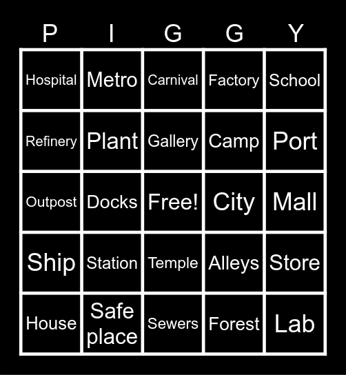 Piggy Bingo Card