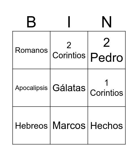 Bingo Biblico Bingo Card