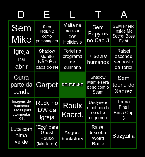 DELTARUNE CAP 3 & 4 Bingo Card