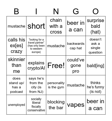 Ryan’s Daughter Bingo Card