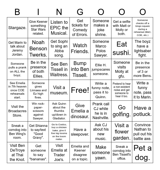 ULTIMATE SUMMER MADNESS BINGO Card
