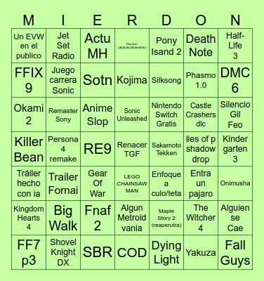 GameFest 2025 Bingo Card
