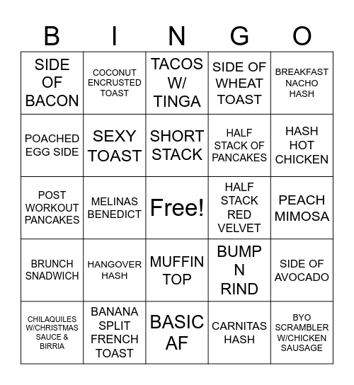 HASH KITCHEN BINGO Card