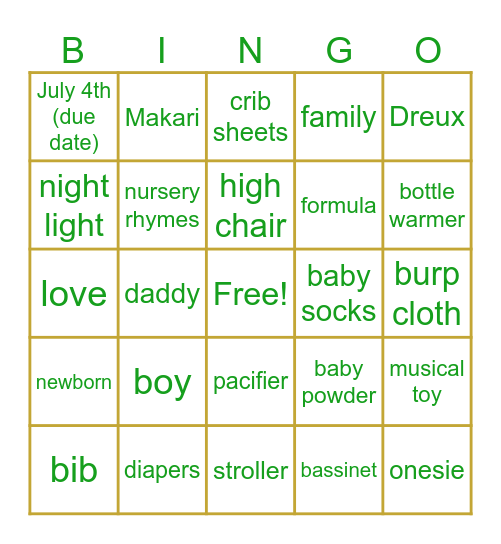 Makari's Safari Bingo Card