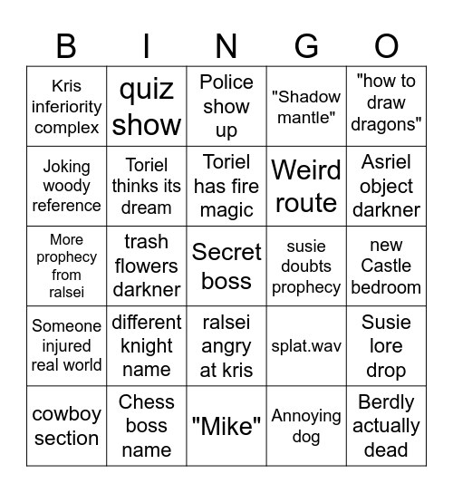 CHAPTER 3 Bingo Card