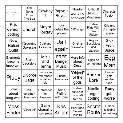 Deltarune 3+4 Bingo Card