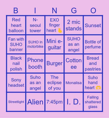 SUtreaming Hunt Bingo Card