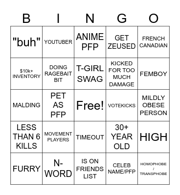 Nuke BINGO (BY youtube.com/@chiken9913) Bingo Card