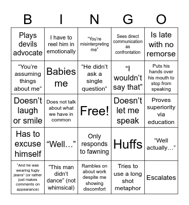 I hope I lose this Bingo Card