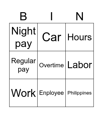 COBSHUR Bingo Card