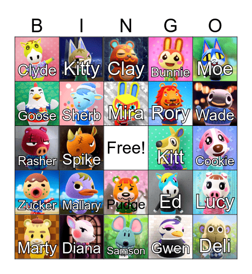 Animal Crossing Bingo Card