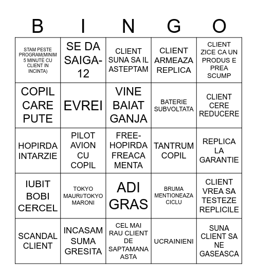 Bingo Sambatar Bingo Card