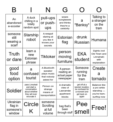 Tallinna Trammibingo Card