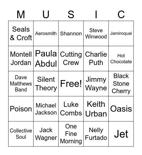 Music_05312025 Bingo Card
