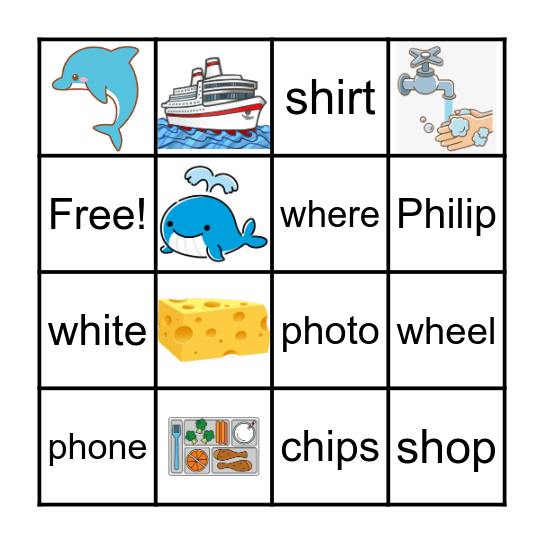 Phonics Fun Bingo Card