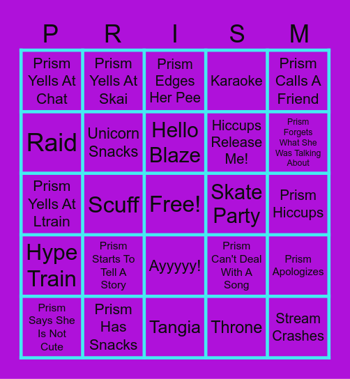 Prism Graduation Bingo Card