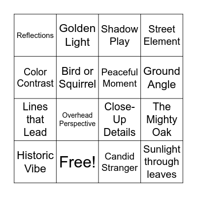 Photo bingo Card