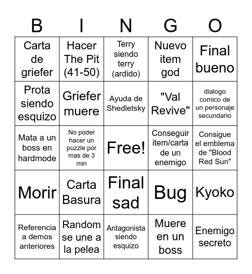 BLOCK TALES DEMO4 Bingo Card