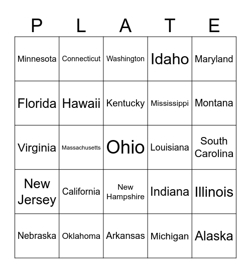 LICENCE PLATE Bingo Card licence-plate-bingo-card