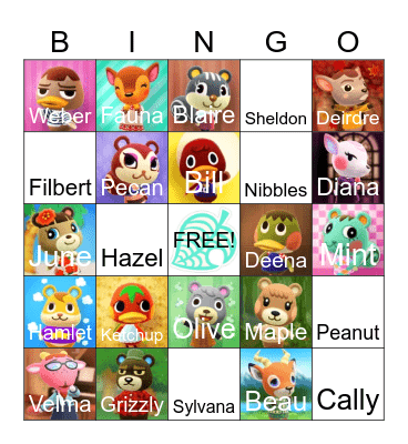 Animal Crossing Bingo Card